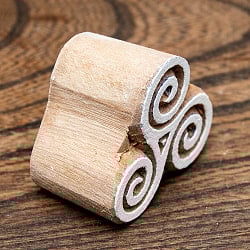 インド伝統の手彫りウッドブロックスタンプ4.5×4.5cm - サブ3