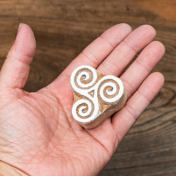 インド伝統の手彫りウッドブロックスタンプ4.5×4.5cm - サブ4