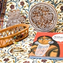 インド伝統の手彫りウッドブロックスタンプ4.5×4.5cm - サブ5