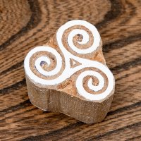 インド伝統の手彫りウッドブロックスタンプ4.5×4.5cm