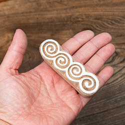 インド伝統の手彫りウッドブロックスタンプ8.5×2.3cm - サブ4