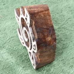 インド伝統の手彫りウッドブロックスタンプ6.5×7cm - サブ3