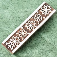 ウッドブロックスタンプ【花】約10×2.8cm