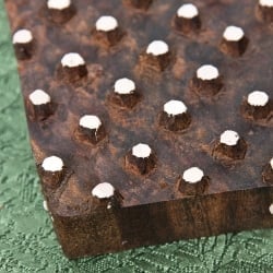 インド伝統の手彫りウッドブロックスタンプ9×9cm - サブ2