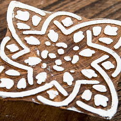 インド伝統の手彫りウッドブロックスタンプ5×5cm - サブ2