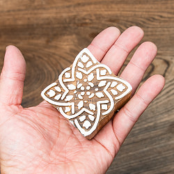 インド伝統の手彫りウッドブロックスタンプ5×5cm - サブ4