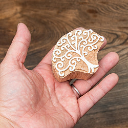インド伝統の手彫りウッドブロックスタンプ7×5.5cm - サブ4