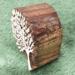 インド伝統の手彫りウッドブロックスタンプ8×6.5cm - サブ3