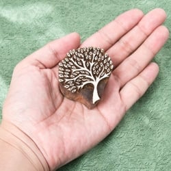 インド伝統の手彫りウッドブロックスタンプ8×6.5cm - サブ4