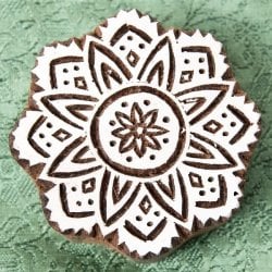 インド伝統の手彫りウッドブロックスタンプ5×5cm