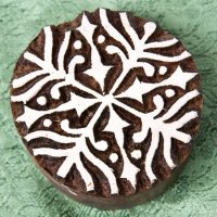 インド伝統の手彫りウッドブロックスタンプ5.2×5.2cm