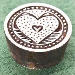 インド伝統の手彫りウッドブロックスタンプ5.5×5.5cm - サブ2