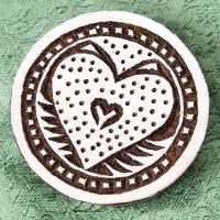 インド伝統の手彫りウッドブロックスタンプ5.5×5.5cm