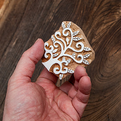 インド伝統の手彫りウッドブロックスタンプ5.5×6cm - サブ5