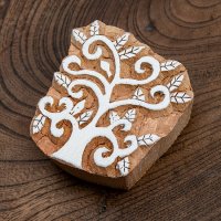 インド伝統の手彫りウッドブロックスタンプ5.5×6cm