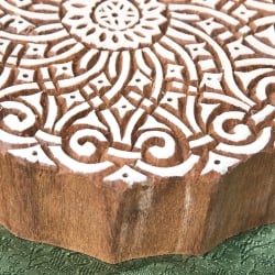 インド伝統の手彫りウッドブロックスタンプ12.5×12.5cm - サブ2