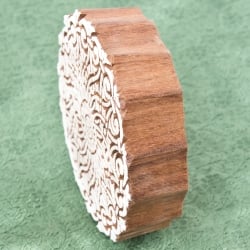 インド伝統の手彫りウッドブロックスタンプ12.5×12.5cm - サブ3