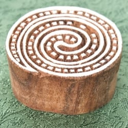 インド伝統の手彫りウッドブロックスタンプ5×5cm - サブ2