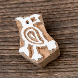ウッドブロックスタンプ・ミニ【鳥】約4,5×2,5cm