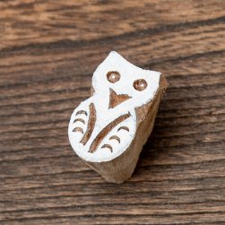 ウッドブロックスタンプ ふくろう 約4×3cm