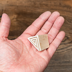 インド伝統の手彫りウッドブロックスタンプ4×2.5cm - サブ4