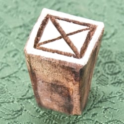 インド伝統の手彫りウッドブロックスタンプ2×2cm - サブ2