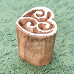 インド伝統の手彫りウッドブロックスタンプ3.5×3cm - サブ2