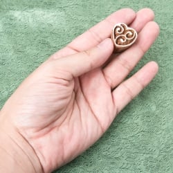インド伝統の手彫りウッドブロックスタンプ3.5×3cm - サブ4