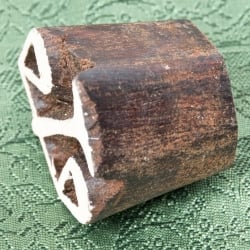 インド伝統の手彫りウッドブロックスタンプ3×3cm - サブ3