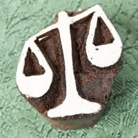 インド伝統の手彫りウッドブロックスタンプ3×3cm