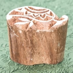インド伝統の手彫りウッドブロックスタンプ2.5×3cm - サブ2
