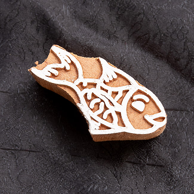 ウッドブロックスタンプ【魚】約5cm×2cm 6 - 選択2