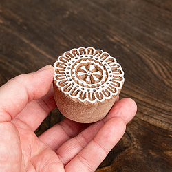 ウッドブロックスタンプ 花模様 直径5cm - サブ5