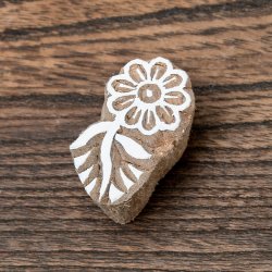 ウッドブロックスタンプ【花】2×4cm