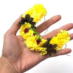 南インドの髪飾り - 黄色の花 - サブ4