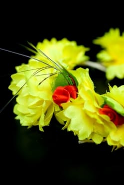 南インドの髪飾り - 黄色の花 - サブ5