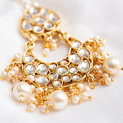 パール感が上品なシルバンディ　ティッカ 　三日月 - サブ4