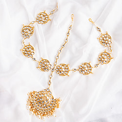 パール感が上品なシルバンディ　ティッカ 　豪華な月と花 - サブ2