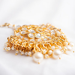 パール感が上品なシルバンディ　ティッカ 　豪華な月と花 - サブ5