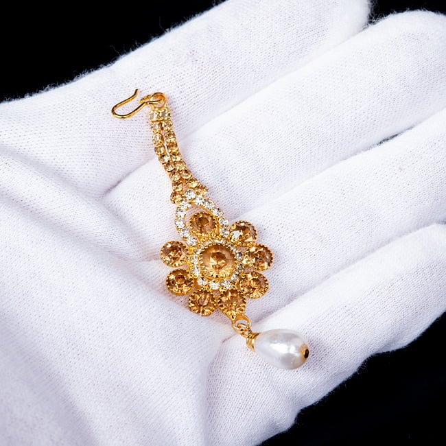 【お得3連用セット】カラフルビジューのティッカ インドのヘアアクセサリー 9 - このくらいのサイズ感になります