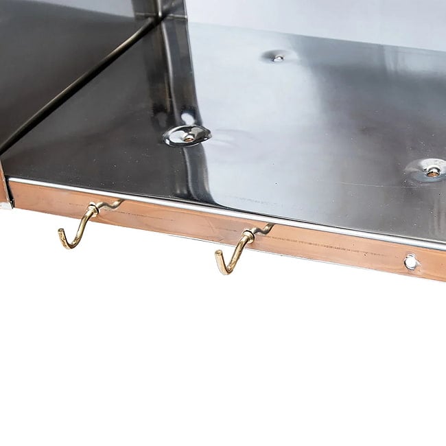 【完成品】インディアンキッチンラック 食器棚 【中】 高さ:60cm程度 横幅:60.5cm程度 12 - 前面の穴にはフック(ねじと同梱)を付けることできます。