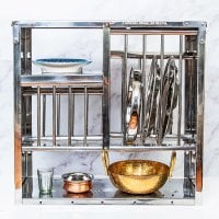 【完成品】インディアンキッチンラック 食器棚 【中】 高さ:60cm程度 横幅:60.5cm程度