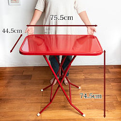 〔大型宅配便〕本場タイの屋台テーブル 簡単折りたたみ 屋台の本場を彩る 75.5cm x 44.5cm - サブ3