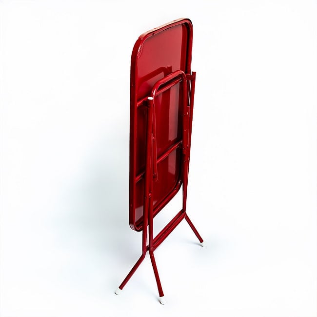 〔大型宅配便〕本場タイの屋台テーブル 簡単折りたたみ 屋台の本場を彩る 75.5cm x 44.5cm 8 - 畳むとこんな感じです。掃除が簡単にできますね