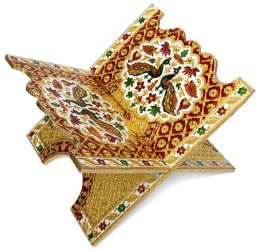 ヒンドゥー教の書見台-大【ピーコック】の商品写真