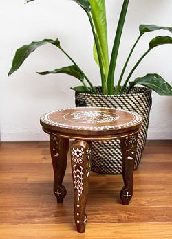 象モチーフのアジアンサイドテーブル　【直径：約30.5cm】 - サブ2