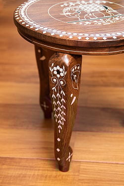 象モチーフのアジアンサイドテーブル　【直径：約30.5cm】 - サブ4