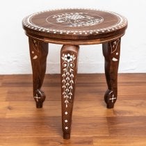 象モチーフのアジアンサイドテーブル　【直径：約30.5cm】(ID-MRACK-30)