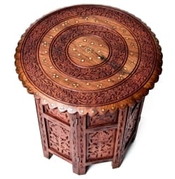 アジアンサイドテーブル　【直径：46cm】【格子足タイプ】 - サブ2