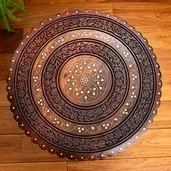 アジアンサイドテーブル　【直径：46cm】【格子足タイプ】 - サブ3